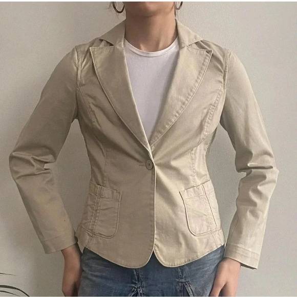 Vintage Old Navy Tan Khaki Blazer Size M - Picture 12 of 12